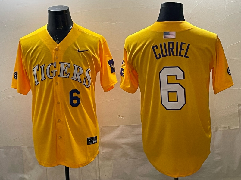 Men 2025 Clemson Tigers #6 Curiel Yellow  Nike NCAA Jersey 003